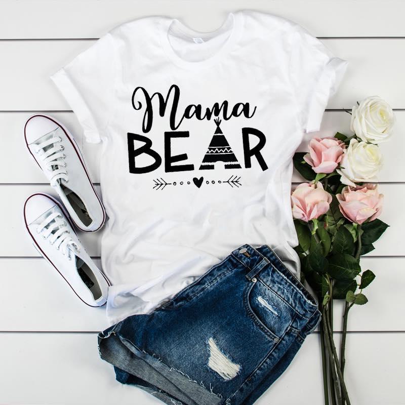 Tricou alb dama Mama bear - Prestige-Boutique.ro