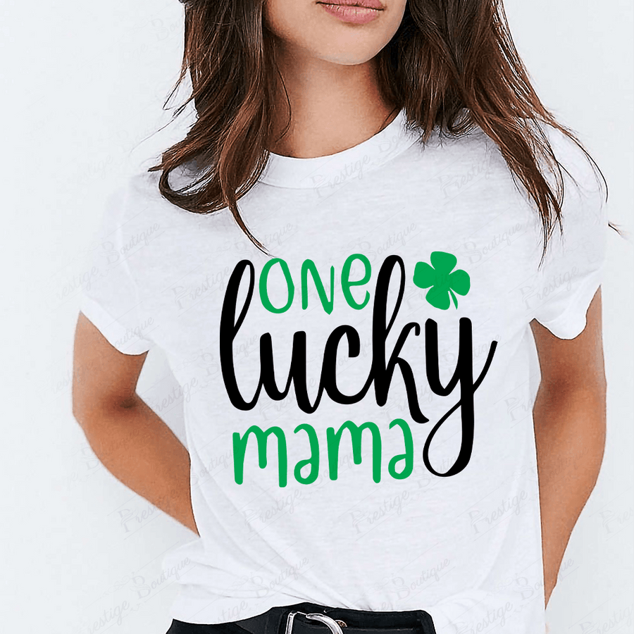 Tricou alb dama Lucky mama - Prestige-Boutique.ro