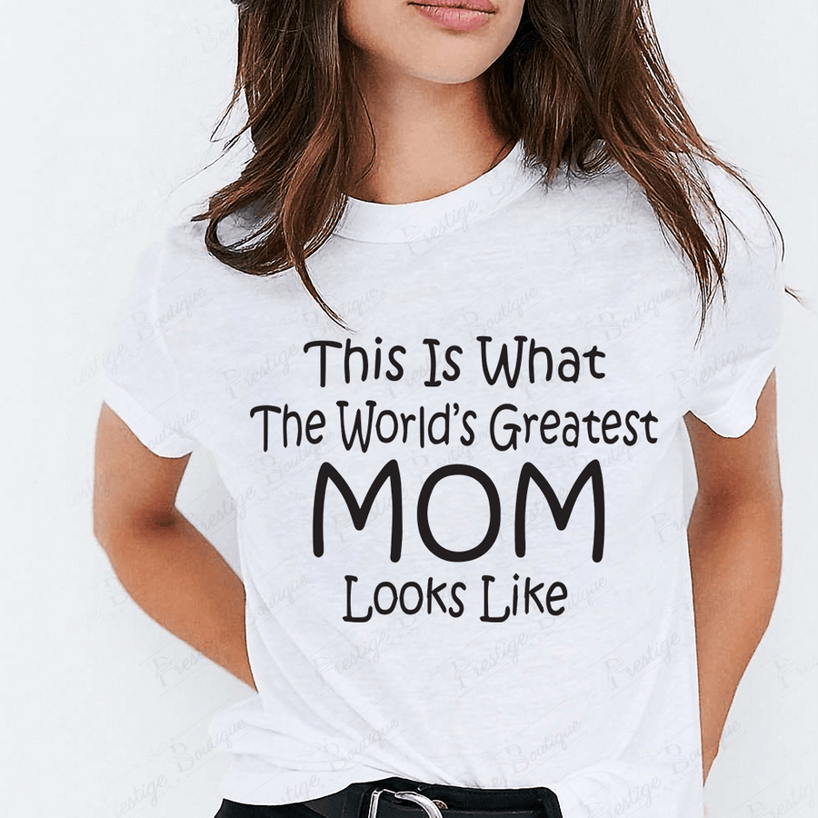 Tricou alb dama Greatest Mom - Prestige-Boutique.ro